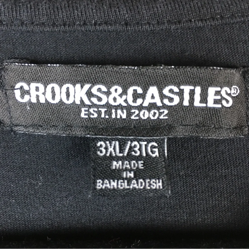 Crooks & Castles Streetwear Short Sleeve Black T-Shirt Red White Graphic Sz 3XL - Picture 2 of 12